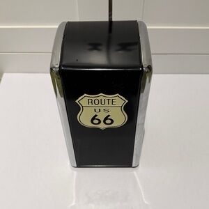 Vintage 1966 Route 66 Black and Silver Napkin Dispenser